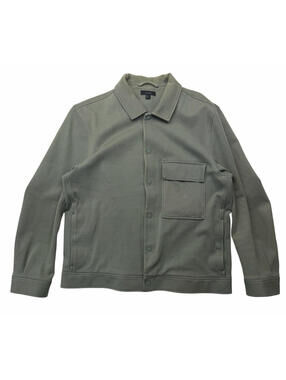 COS Button Up Shirt Jacket Cotton Twill Sage Green Size L